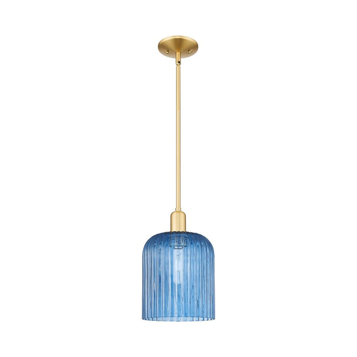Innovations Bridal Veil 1Lt 8" Stem Mini Pendant, Gold/Blue - 716-1S-SG-G559-8BL