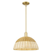 Innovations NB Dome Stem Mini Pendant, 16" Shade, GD/NT - 716-1S-SG-NBD2-16-NAT