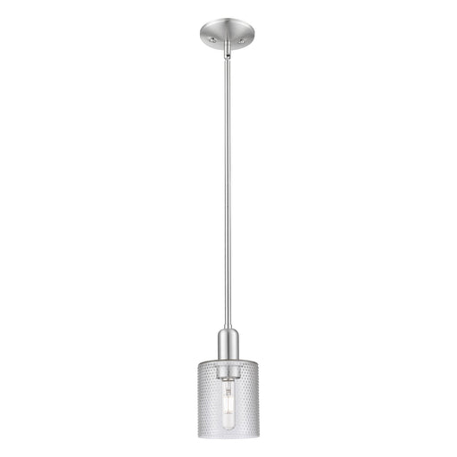 Innovations Cobbleskill 5in 1-Light Mini Pendant | Industrial Brushed Satin Nickel and Clear Glass | Kitchen Island & Dining Room | Model 716-1S-SN-G112
