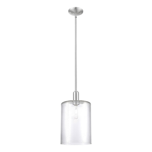 Innovations Cobbleskill 9in 1-Light Mini Pendant | Industrial Brushed Satin Nickel Steel and Clear Glass | Kitchen Island & | Model 716-1S-SN-G112-L