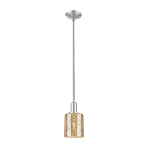 Innovations Cobbleskill 5in 1-Light Mini Pendant | Industrial Brushed Satin Nickel and Mercury Glass | Kitchen Island & Dining Room | Model 716-1S-SN-G116