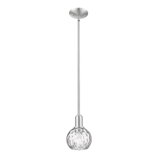 Innovations Athens Water Glass 6in 1-Light Mini Pendant | Industrial Brushed Satin Nickel and Clear Glass | Kitchen Island & | Model 716-1S-SN-G1215-6