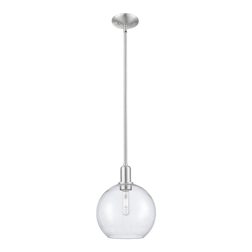 Innovations Athens 10in 1-Light Mini Pendant | Industrial Brushed Satin Nickel Steel and Seedy Glass | Kitchen Island & Dining | Model 716-1S-SN-G124-10