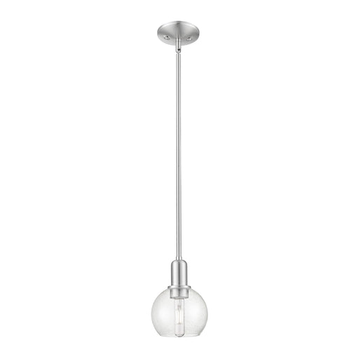 Innovations Athens 6in 1-Light Mini Pendant | Industrial Brushed Satin Nickel and Seedy Glass | Kitchen Island & Dining Room | Model 716-1S-SN-G124-6