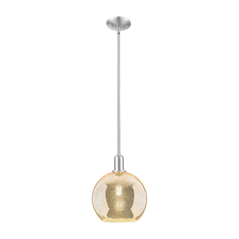 Innovations Athens 10in 1-Light Mini Pendant | Industrial Brushed Satin Nickel and Mercury Glass | Kitchen Island & Dining Room | Model 716-1S-SN-G128-10