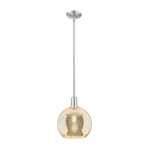 Innovations Athens 10in 1-Light Mini Pendant | Industrial Brushed Satin Nickel and Mercury Glass | Kitchen Island & Dining Room | Model 716-1S-SN-G128-10