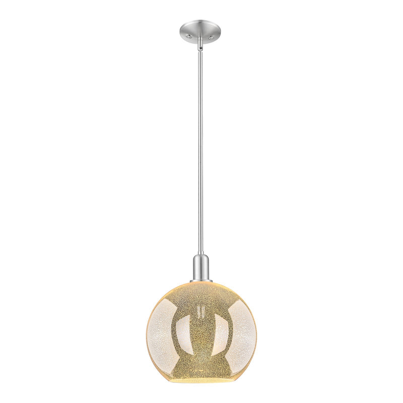 Innovations Athens 12in 1-Light Mini Pendant | Industrial Brushed Satin Nickel and Mercury Glass | Kitchen Island & Dining Room | Model 716-1S-SN-G128-12