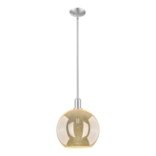 Innovations Athens 12in 1-Light Mini Pendant | Industrial Brushed Satin Nickel and Mercury Glass | Kitchen Island & Dining Room | Model 716-1S-SN-G128-12