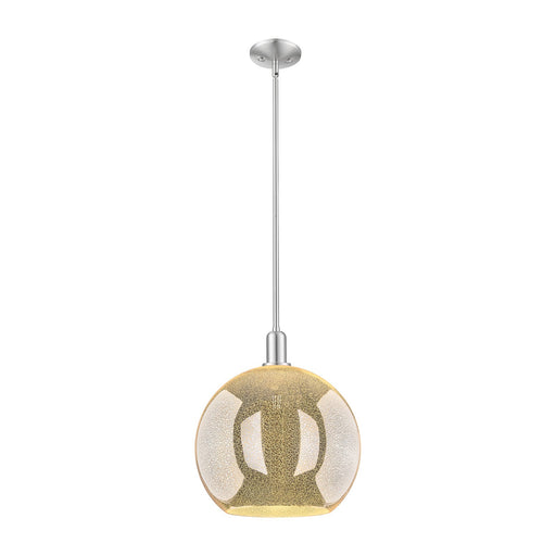 Innovations Athens 14in 1-Light Mini Pendant | Industrial Brushed Satin Nickel Steel and Mercury Glass | Kitchen Island & Dining | Model 716-1S-SN-G128-14