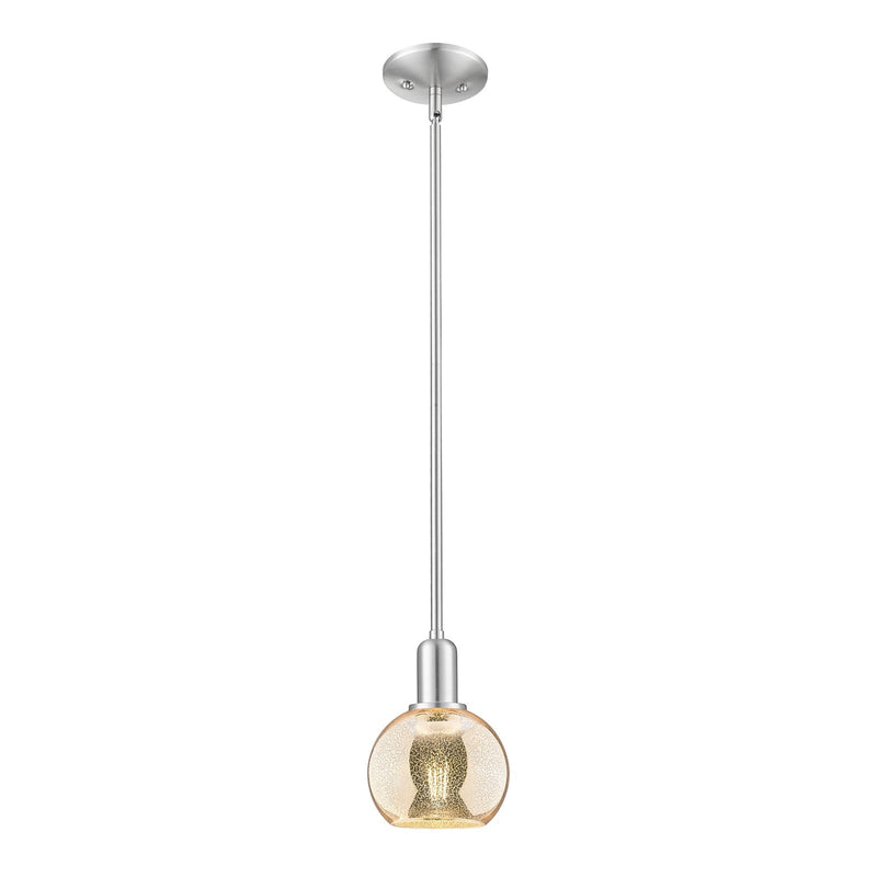 Innovations Athens 6in 1-Light Mini Pendant | Industrial Brushed Satin Nickel and Mercury Glass | Kitchen Island & Breakfast Nook | Model 716-1S-SN-G128-6