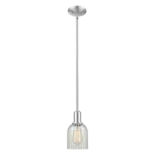 Innovations Caledonia 5in 1-Light Mini Pendant | Industrial Brushed Satin Nickel and Mouchette Glass | Kitchen Island & Dining | Model 716-1S-SN-G2511