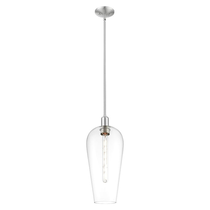 Innovations Chelsea 8" Stem Mini Pendant, SN/Clear - 716-1S-SN-G456-8CL
