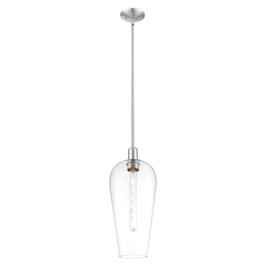 Innovations Chelsea 8" Stem Mini Pendant, SN/Clear - 716-1S-SN-G456-8CL
