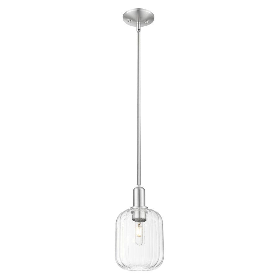 Innovations Preston 7" Jar Stem Mini Pendant, SN/Clear - 716-1S-SN-G460-7CL