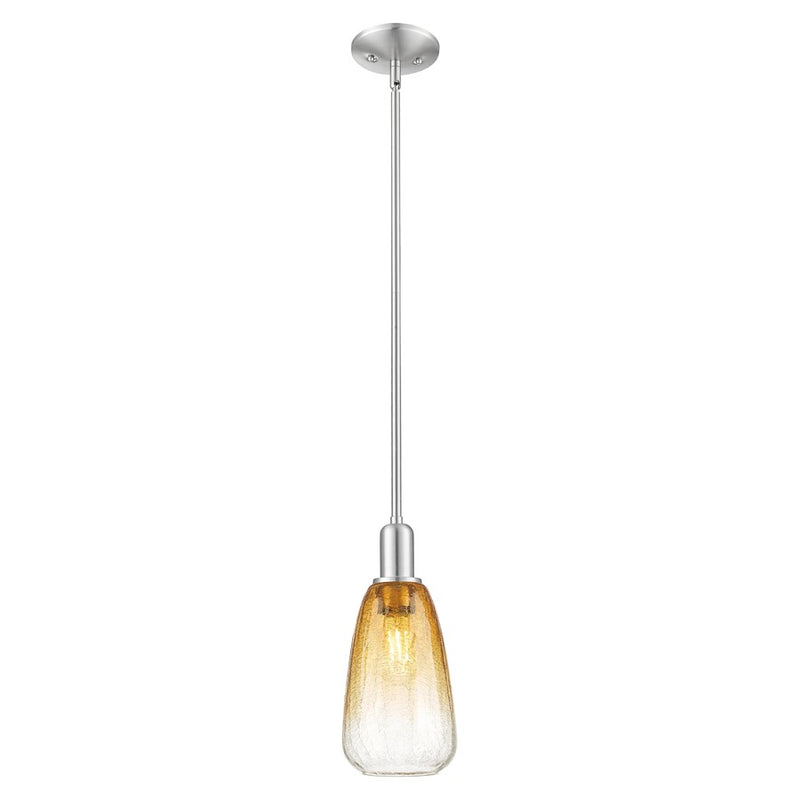 Innovations Brookhaven Almond 6" Stem Mini Pendant, SN/AM - 716-1S-SN-G480-6AM