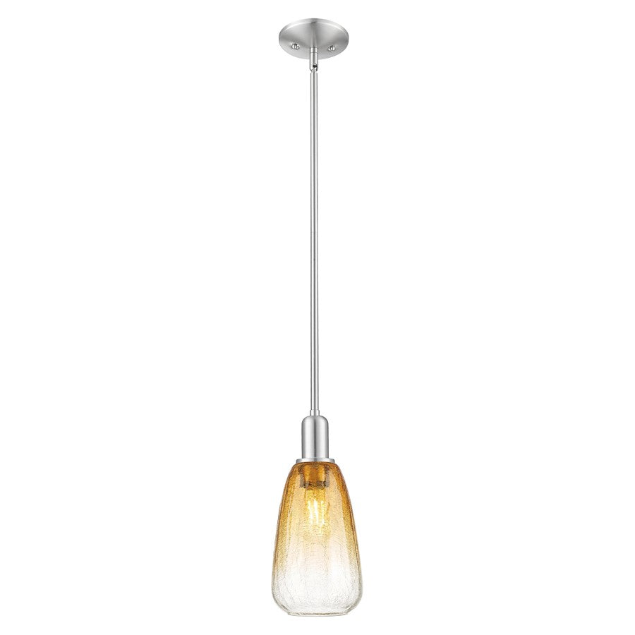 Innovations Brookhaven Almond 6" Stem Mini Pendant, SN/AM - 716-1S-SN-G480-6AM