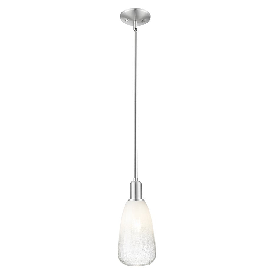 Innovations Brookhaven Almond 6" Stem Mini Pendant, SN/Opal - 716-1S-SN-G480-6OP