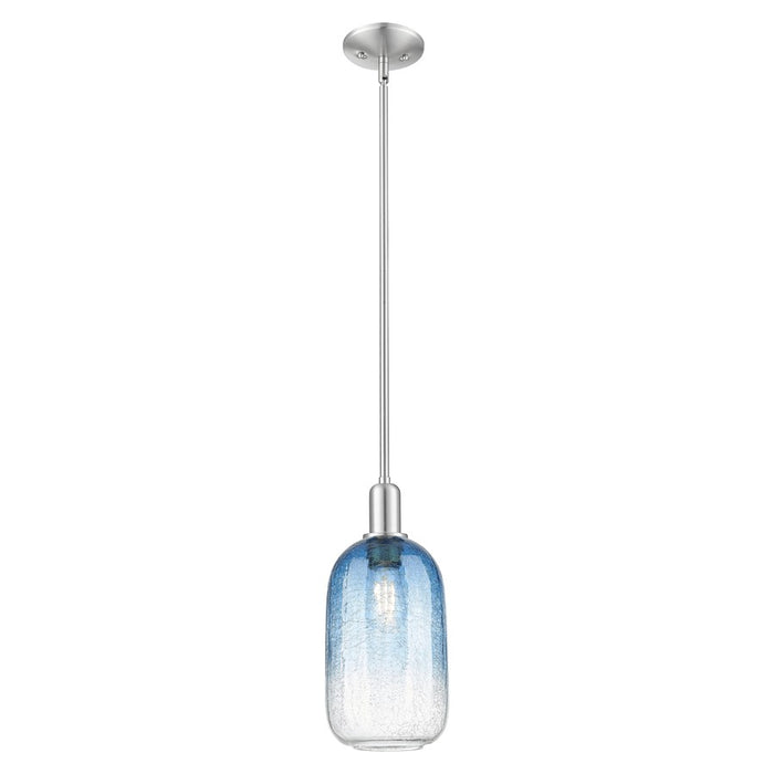 Innovations Brookhaven Cloche 7" Stem Mini Pendant, SN/Blue - 716-1S-SN-G482-7SB