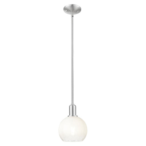 Innovations Brookhaven Globe 8" Stem Mini Pendant, SN/Opal - 716-1S-SN-G483-8OP