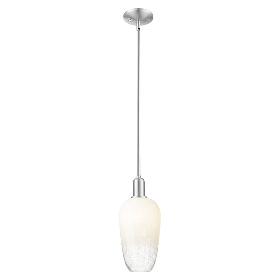Innovations Brookhaven Flute 7" Stem Mini Pendant, SN/Opal - 716-1S-SN-G484-7OP