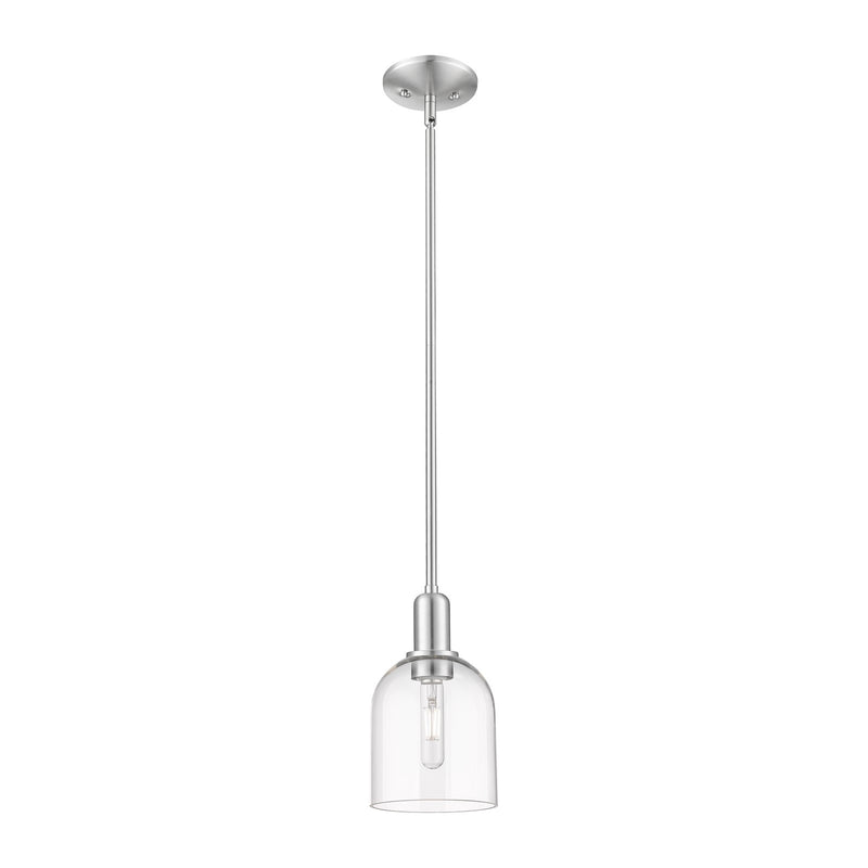 Innovations Bella 6in 1-Light Mini Pendant | Industrial Brushed Satin Nickel and Clear Glass | Kitchen Island & Dining Room | Model 716-1S-SN-G558-6CL
