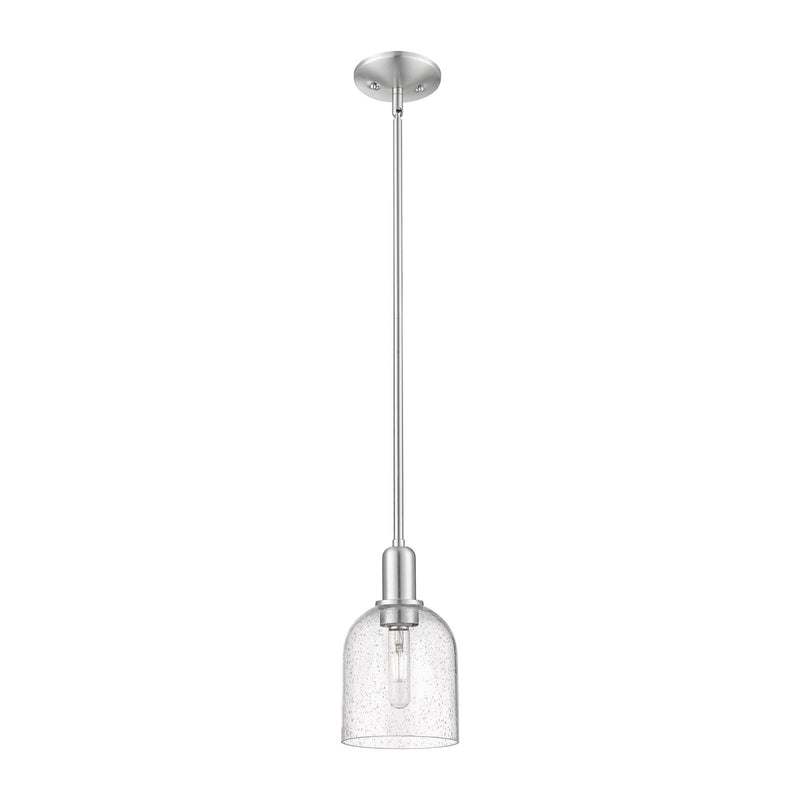 Innovations Bella 6in 1-Light Mini Pendant | Industrial Brushed Satin Nickel Steel and Seedy Glass | Kitchen Island & Dining | Model 716-1S-SN-G558-6SDY