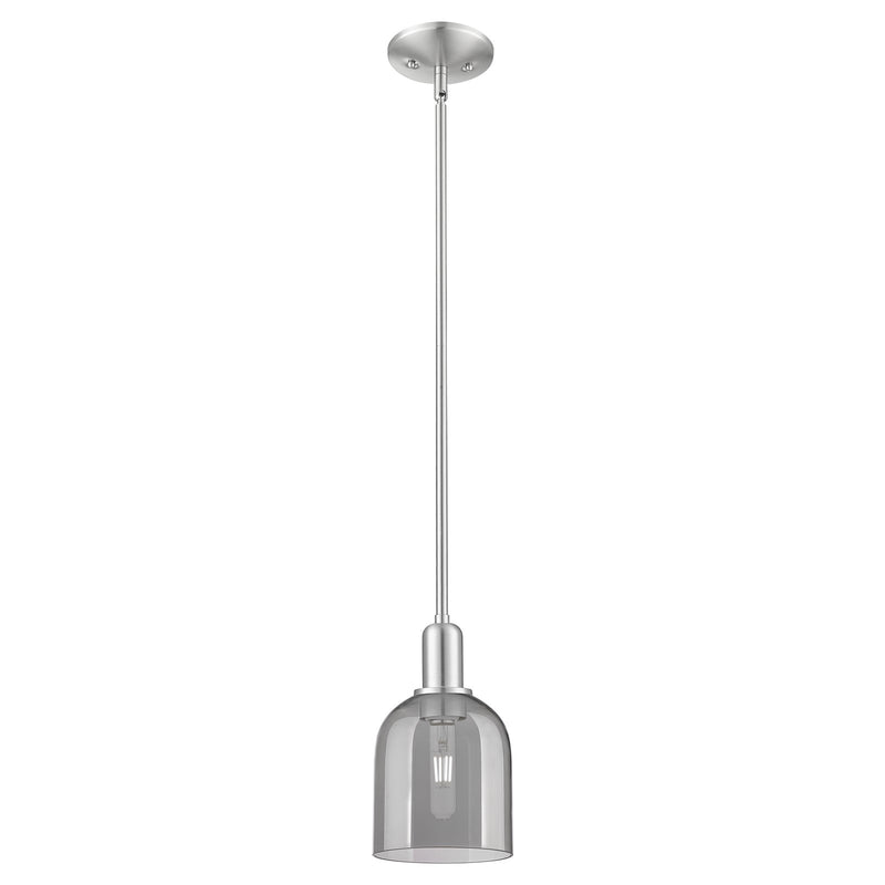 Innovations Bella 6in 1-Light Mini Pendant | Industrial Brushed Satin Nickel and Light Smoke Glass | Kitchen Island & Dining | Model 716-1S-SN-G558-6SM