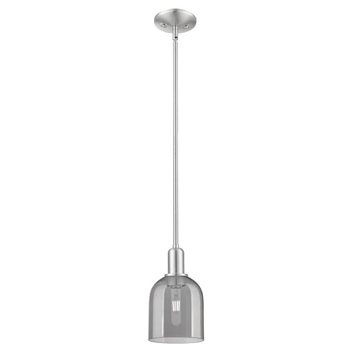 Innovations Bella 6in 1-Light Mini Pendant | Industrial Brushed Satin Nickel and Light Smoke Glass | Kitchen Island & Dining | Model 716-1S-SN-G558-6SM