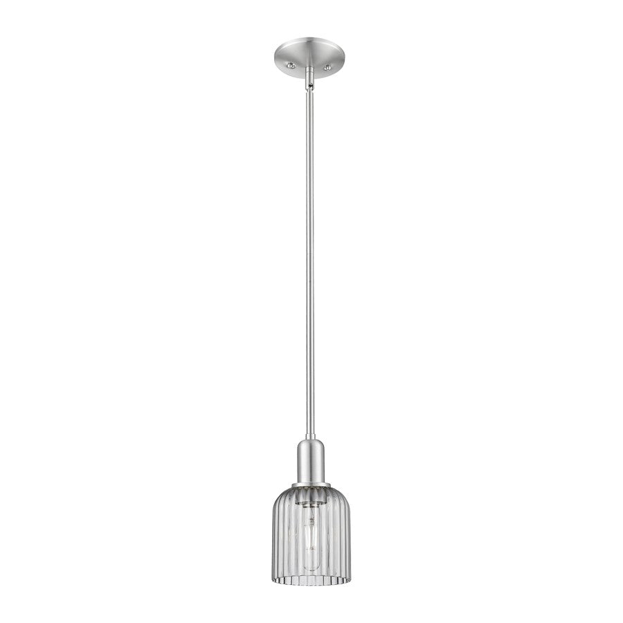 Innovations Bridal Veil 1Lt 5" Stem Mini Pendant, SN/Smoke - 716-1S-SN-G559-5SM