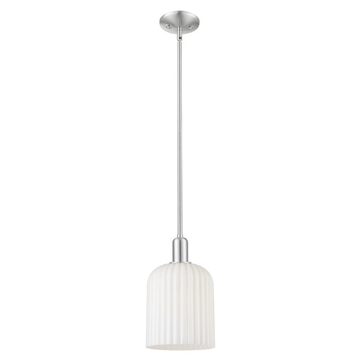 Innovations Bridal Veil 8" Stem Mini Pendant, SN/White - 716-1S-SN-G559-8GWH