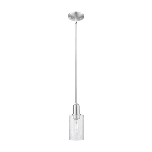 Innovations Clymer 4in 1-Light Mini Pendant | Industrial Brushed Satin Nickel Steel and Seedy Glass | Kitchen Island & Dining Room | Model 716-1S-SN-G804