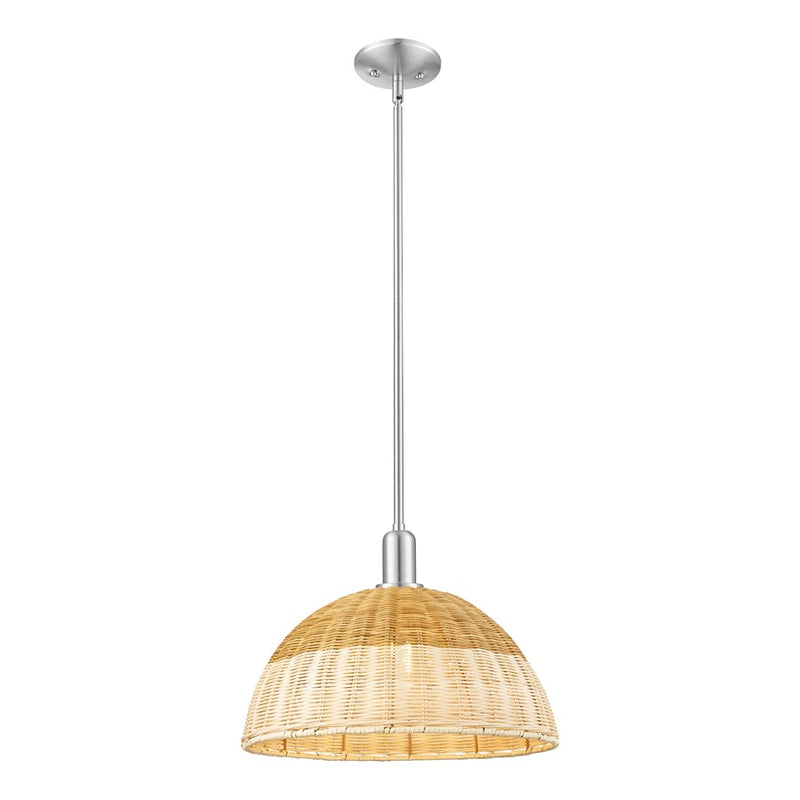 Innovations NB Dome Stem Mini Pendant, 16" Shade, SN/NT - 716-1S-SN-NBD2-16-NAT