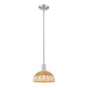 Innovations NB Dome 1Lt 9" Stem Mini Pendant/SN/NF - 716-1S-SN-NBD2-9-NAT