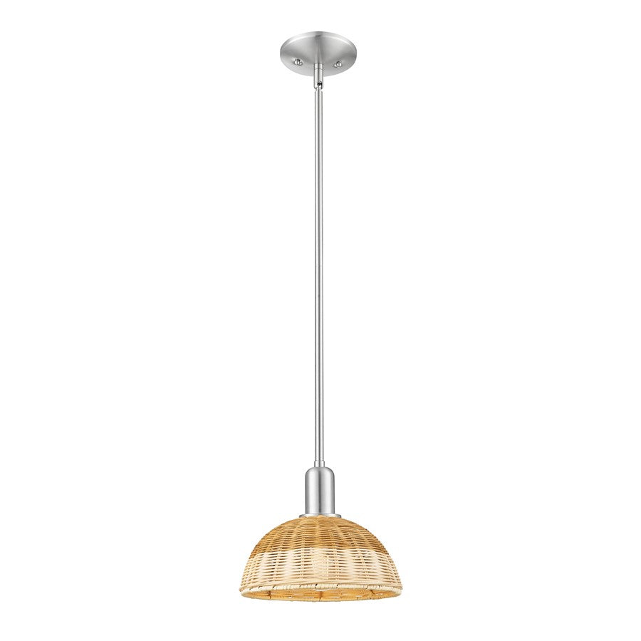 Innovations NB Dome 1Lt 9" Stem Mini Pendant/SN/NF - 716-1S-SN-NBD2-9-NAT