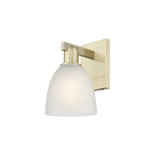 Innovations Castile 6in 1-Light Wall Sconce | Industrial Antique Brass and White Glass | Bathroom & Hallway Accent | 6 x 10.75 in | Model 716-1W-AB-G381
