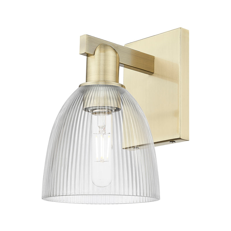 Innovations Castile 6in 1-Light Wall Sconce | Industrial Antique Brass and Clear Glass | Damp Rated Hallway & Bathroom | 6 x 7.5 x | Model 716-1W-AB-G382