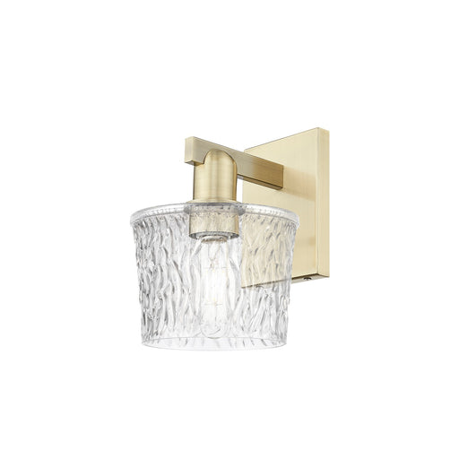Innovations Niagara 1-Light Wall Sconce | Industrial Antique Brass Steel and Clear Textured Glass | Hallway & Bathroom Accent Light | Model 716-1W-AB-G402