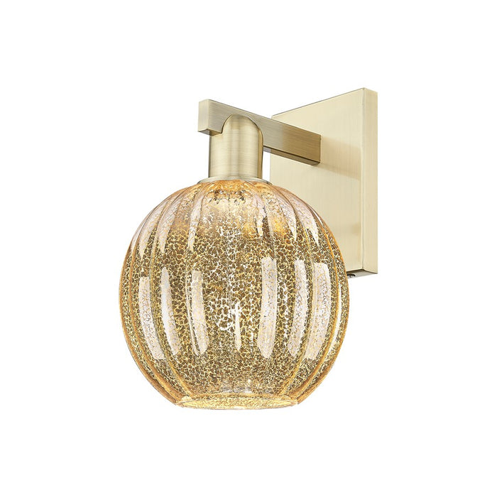 Innovations Preston 1Lt 7" Globe Sconce, AB/Mercury - 716-1W-AB-G458-7ME