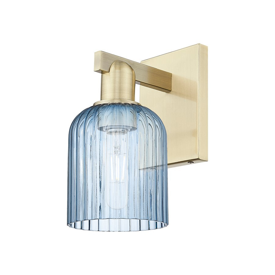 Innovations Bridal Veil 1Lt 5" Sconce, Antique Brass/Blue - 716-1W-AB-G559-5BL