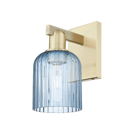Innovations Bridal Veil 1Lt 5" Sconce, Antique Brass/Blue