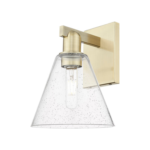 Innovations Berkshire Glass 8in 1-Light Wall Sconce | Industrial Antique Brass Steel and Seedy Glass | Bathroom & Hallway Accent | Model 716-1W-AB-GBC-84