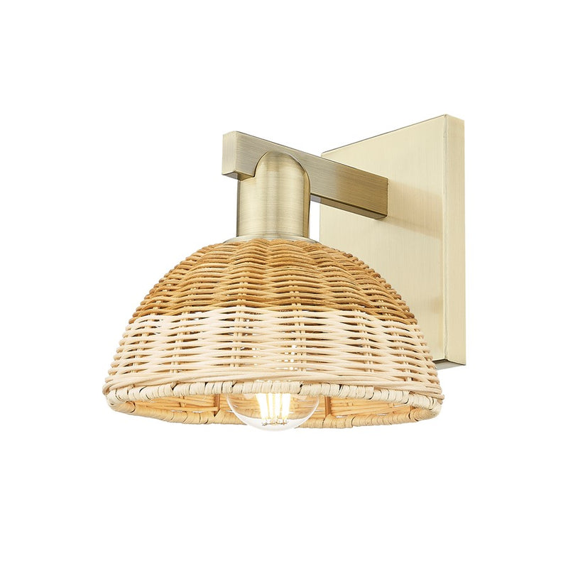 Innovations Natural Ballston Dome 1Lt 7" Sconce, AB/Nat - 716-1W-AB-NBD2-75-NAT