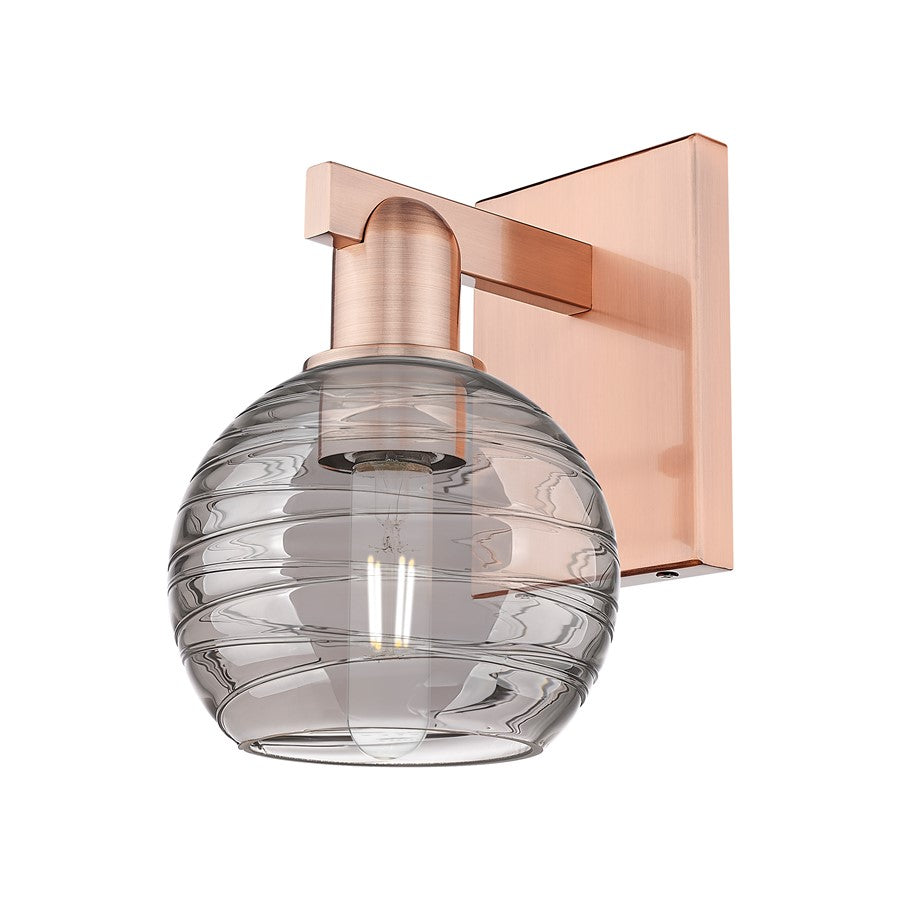 Innovations Athens Deco Swirl 1Lt 6" Sconce, Copper/SDS - 716-1W-AC-G1213-6SM