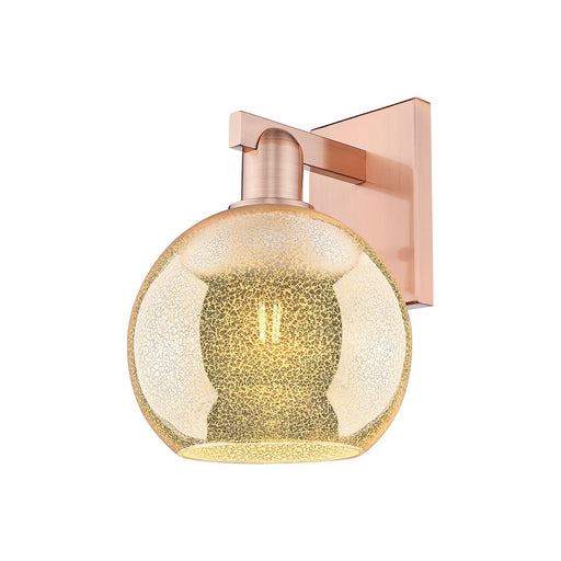 Innovations Athens 8in 1-Light Wall Sconce | Industrial Antique Copper Steel and Mercury Glass | Bathroom & Hallway Accent | 8 x | Model 716-1W-AC-G128-8