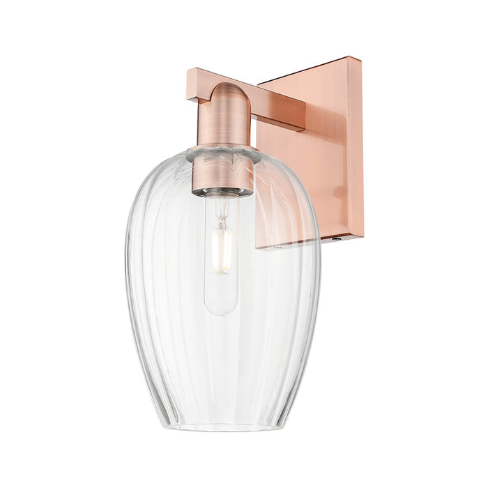 Innovations Preston 1Lt 6" Flute Wall Sconce, Copper/Clear