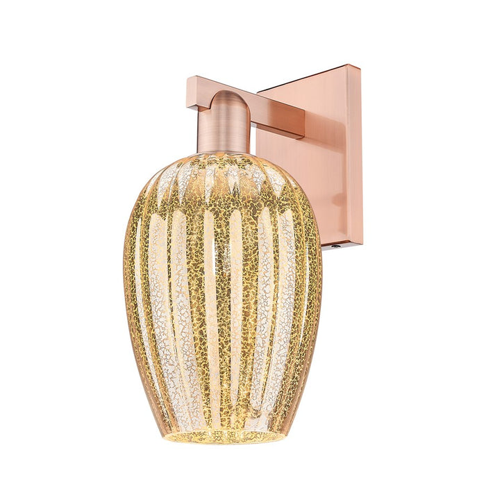 Innovations Preston 1Lt 6" Flute Sconce, Copper/Mercury - 716-1W-AC-G457-6ME