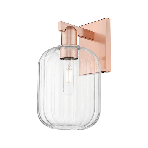 Innovations Preston 1Lt 7" Jar Wall Sconce, Copper/Clear