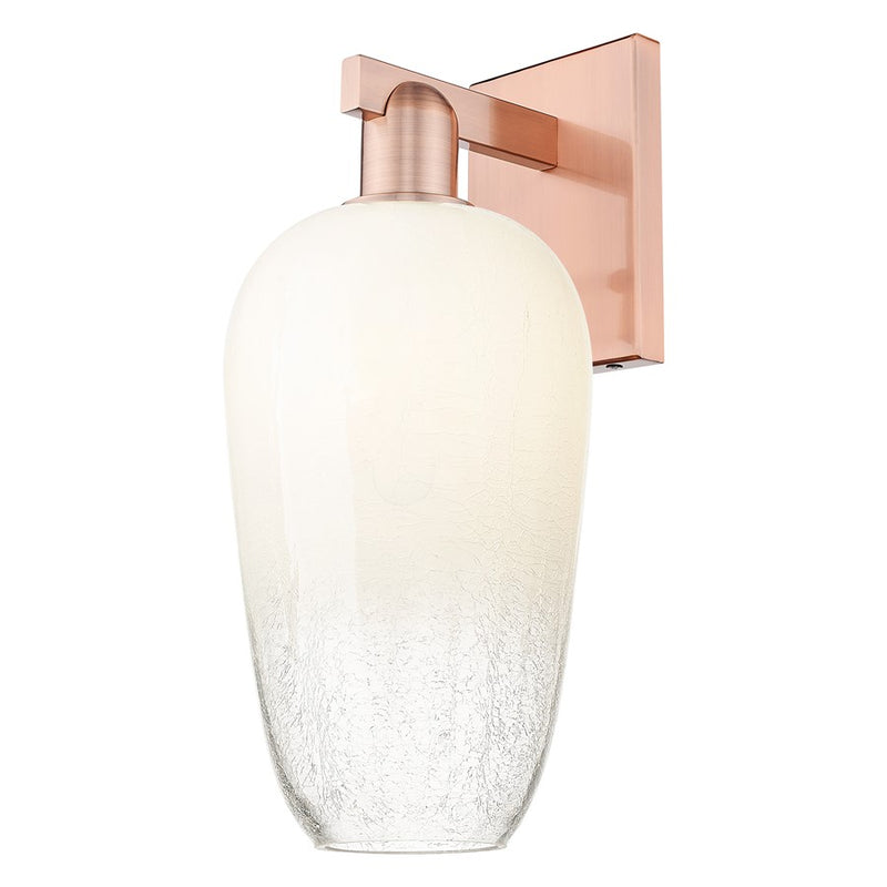 Innovations Brookhaven Flute 1Lt 7" Sconce, Copper/Opal