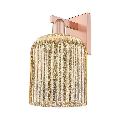 Innovations Bridal Veil 8in 1-Light Wall Sconce | Industrial Antique Copper Steel and Mercury Ribbed Glass | Bathroom & Hallway | Model 716-1W-AC-G559-8ME