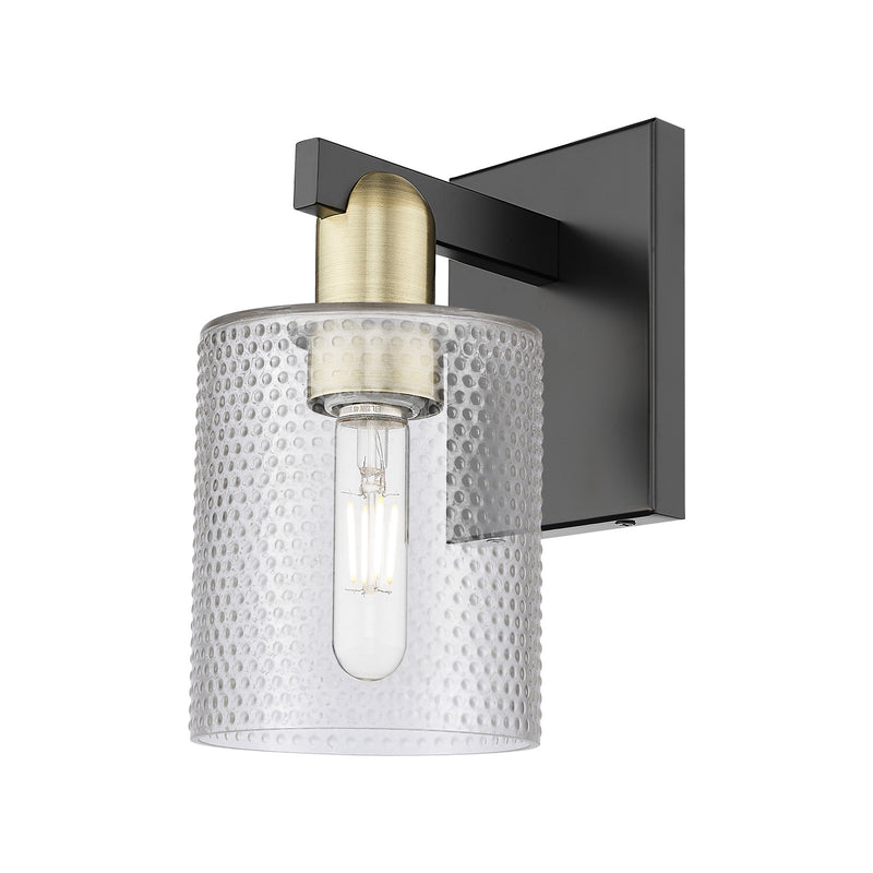 Innovations Cobbleskill 5in 1-Light Wall Sconce | Industrial Black Antique Brass and Clear Glass | Living Room & Hallway Accent | Model 716-1W-BAB-G112